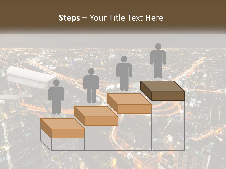 An Aerial View Of A City At Night PowerPoint Template