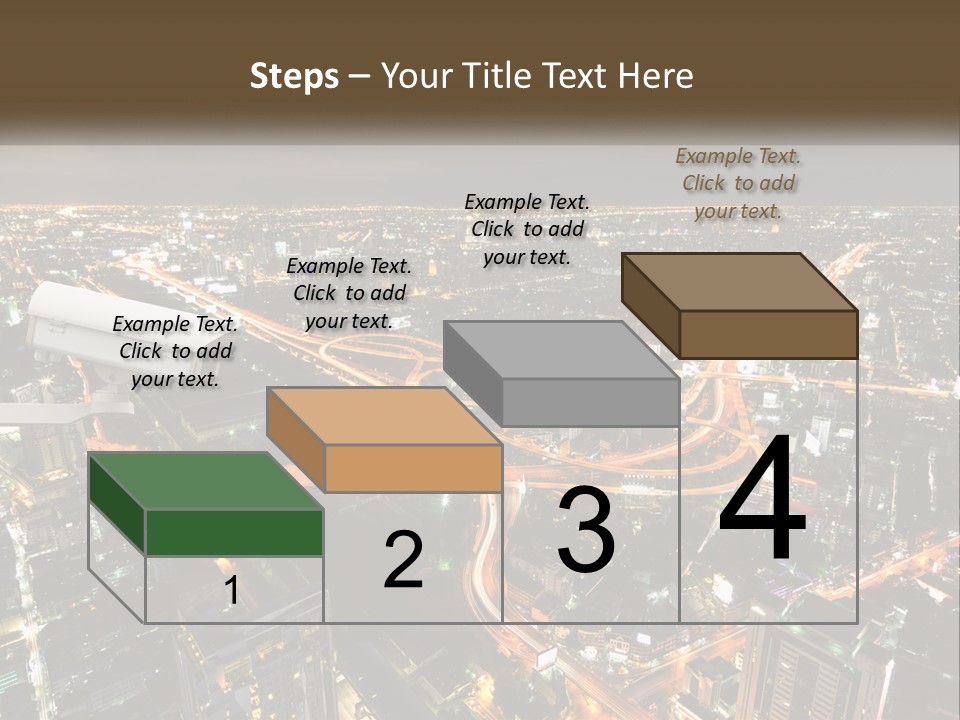 An Aerial View Of A City At Night PowerPoint Template