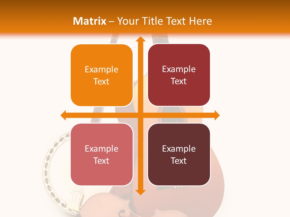 A Guitar And A Mandolin On A White And Orange Background PowerPoint Template