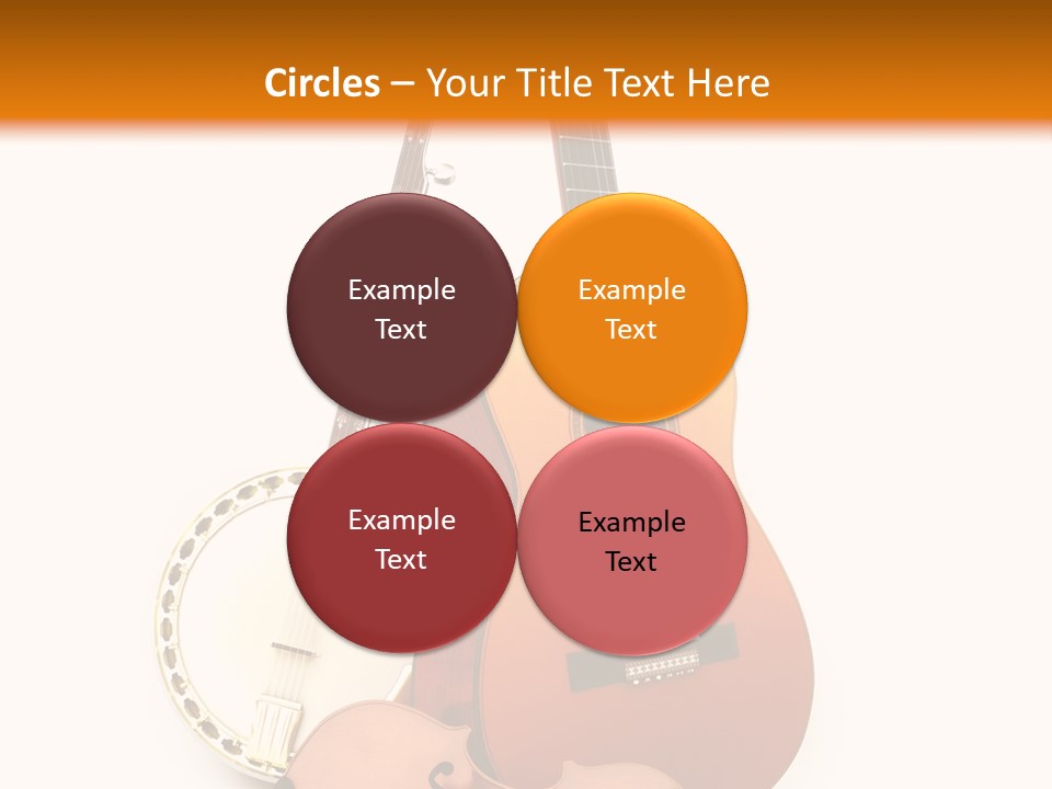 A Guitar And A Mandolin On A White And Orange Background PowerPoint Template