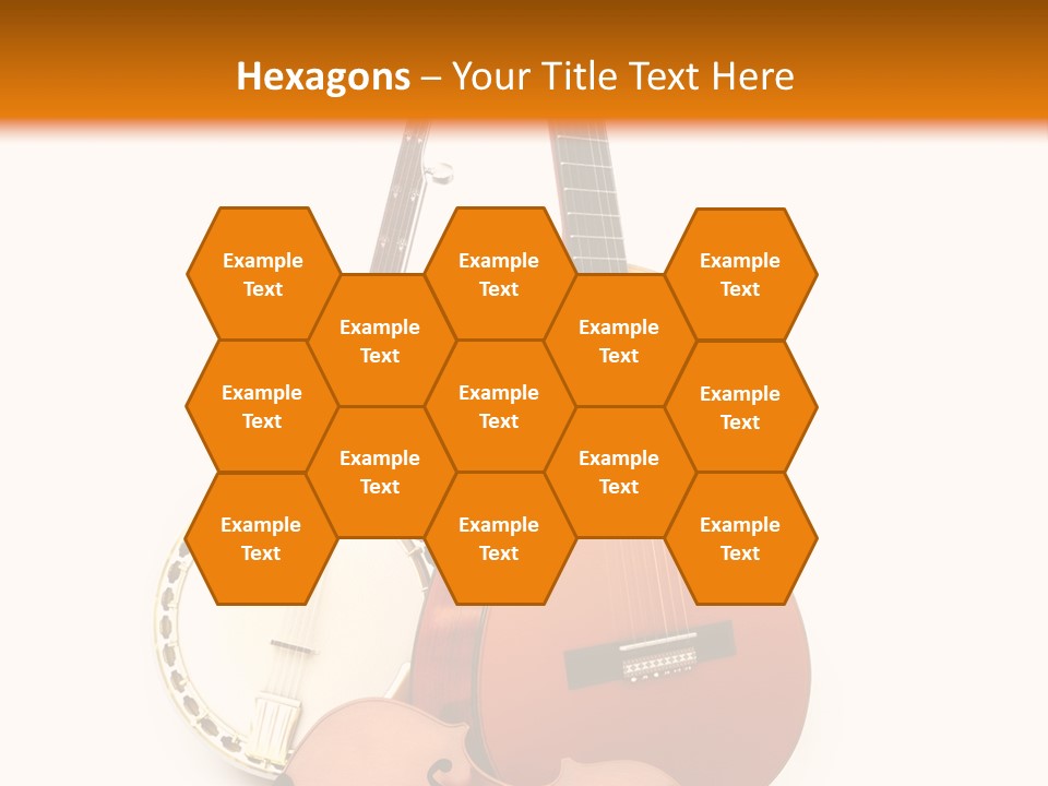 A Guitar And A Mandolin On A White And Orange Background PowerPoint Template