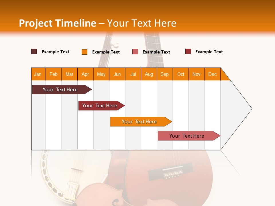 A Guitar And A Mandolin On A White And Orange Background PowerPoint Template