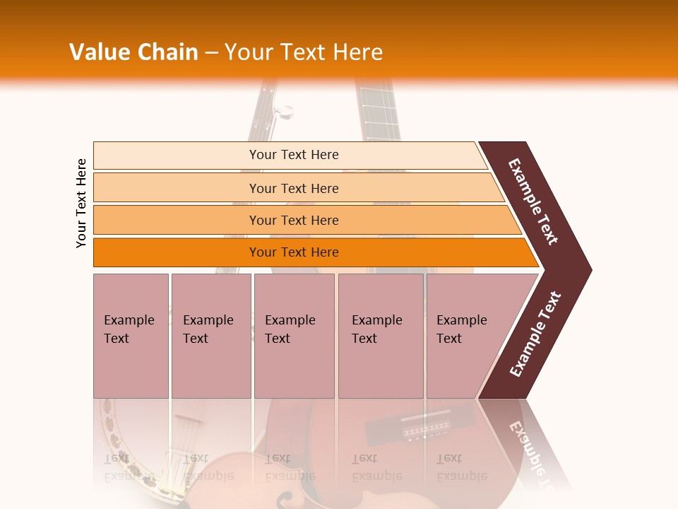 A Guitar And A Mandolin On A White And Orange Background PowerPoint Template