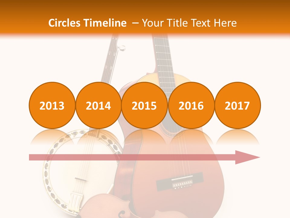 A Guitar And A Mandolin On A White And Orange Background PowerPoint Template