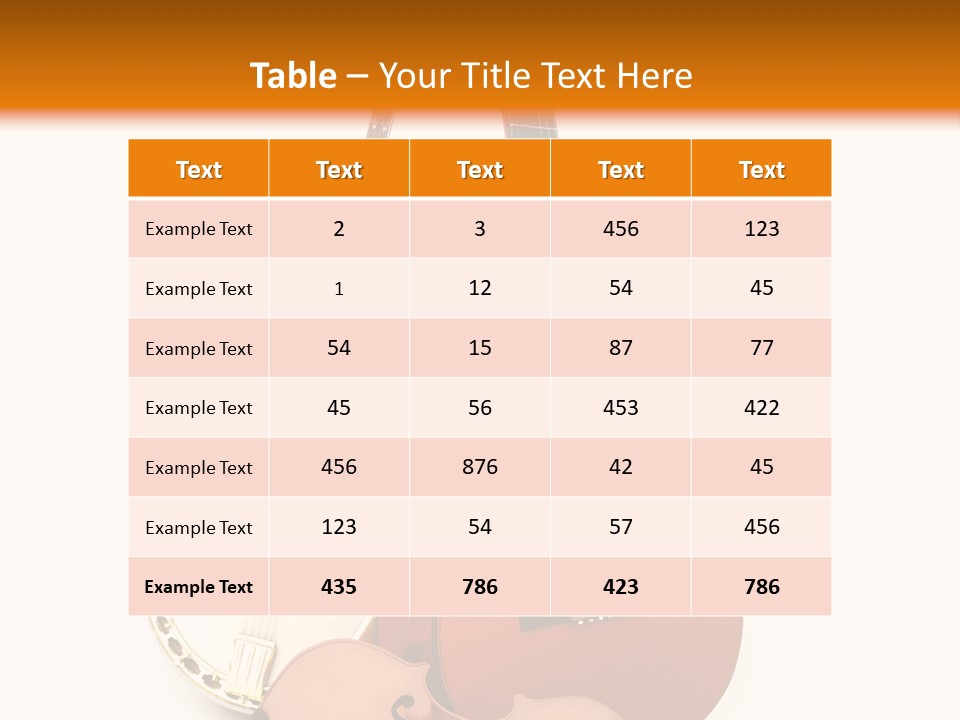 A Guitar And A Mandolin On A White And Orange Background PowerPoint Template