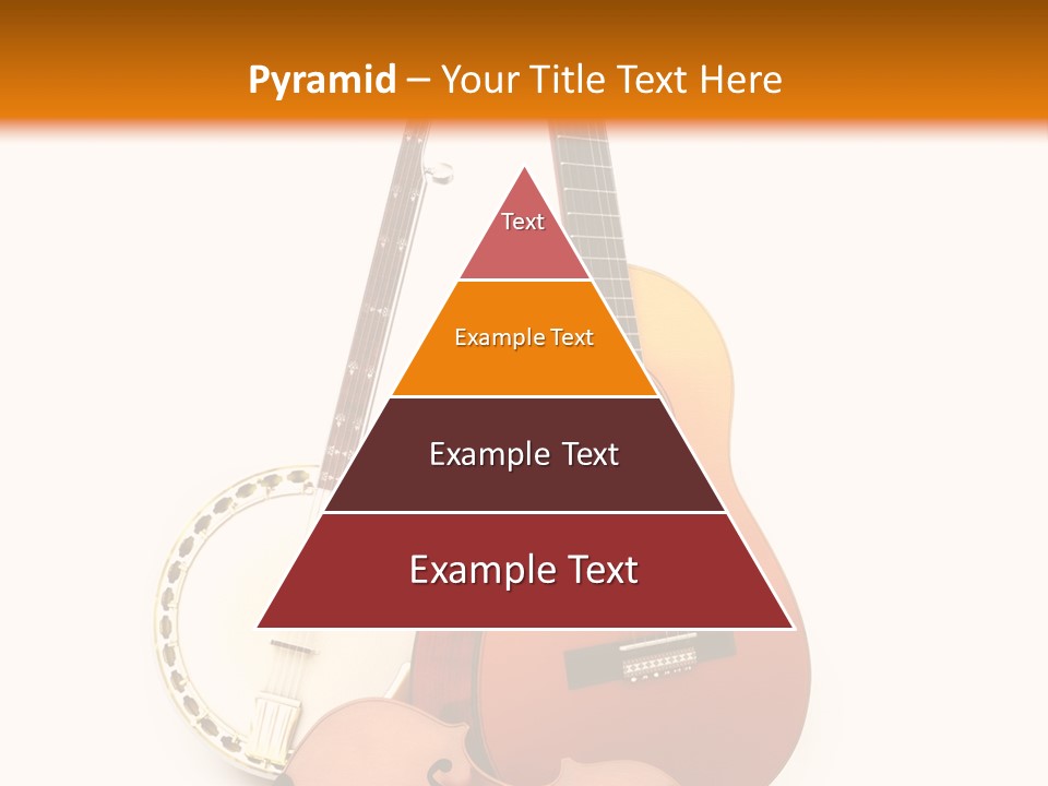 A Guitar And A Mandolin On A White And Orange Background PowerPoint Template