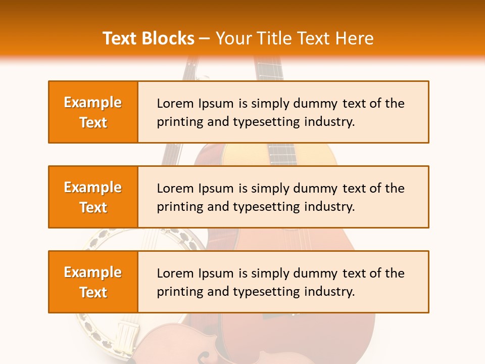 A Guitar And A Mandolin On A White And Orange Background PowerPoint Template