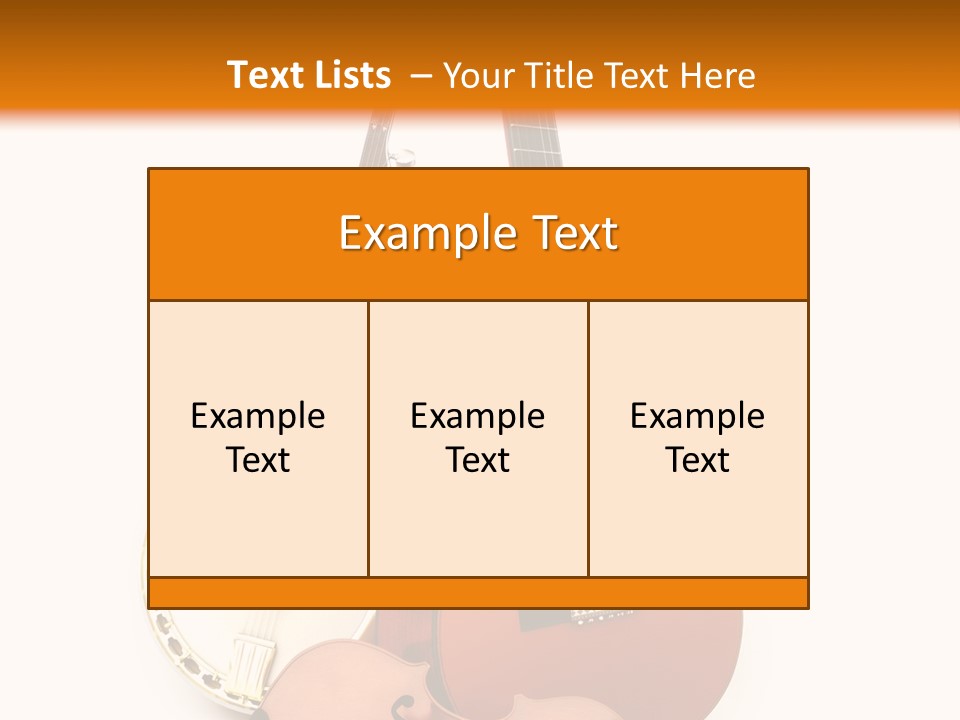 A Guitar And A Mandolin On A White And Orange Background PowerPoint Template