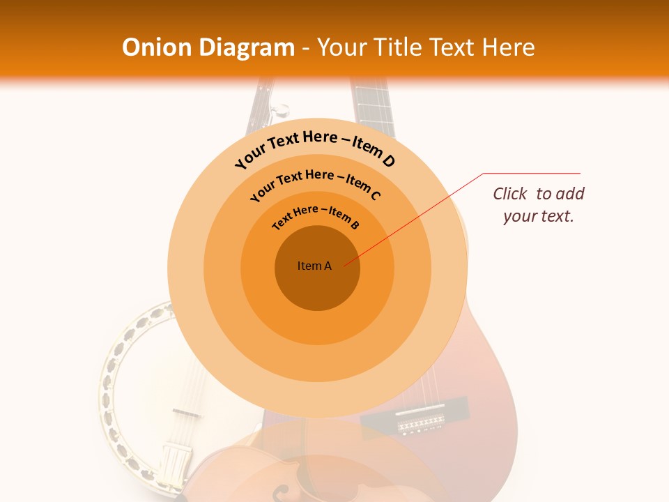 A Guitar And A Mandolin On A White And Orange Background PowerPoint Template