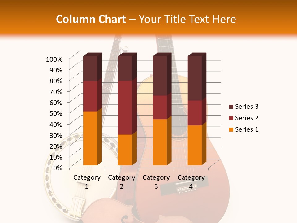 A Guitar And A Mandolin On A White And Orange Background PowerPoint Template