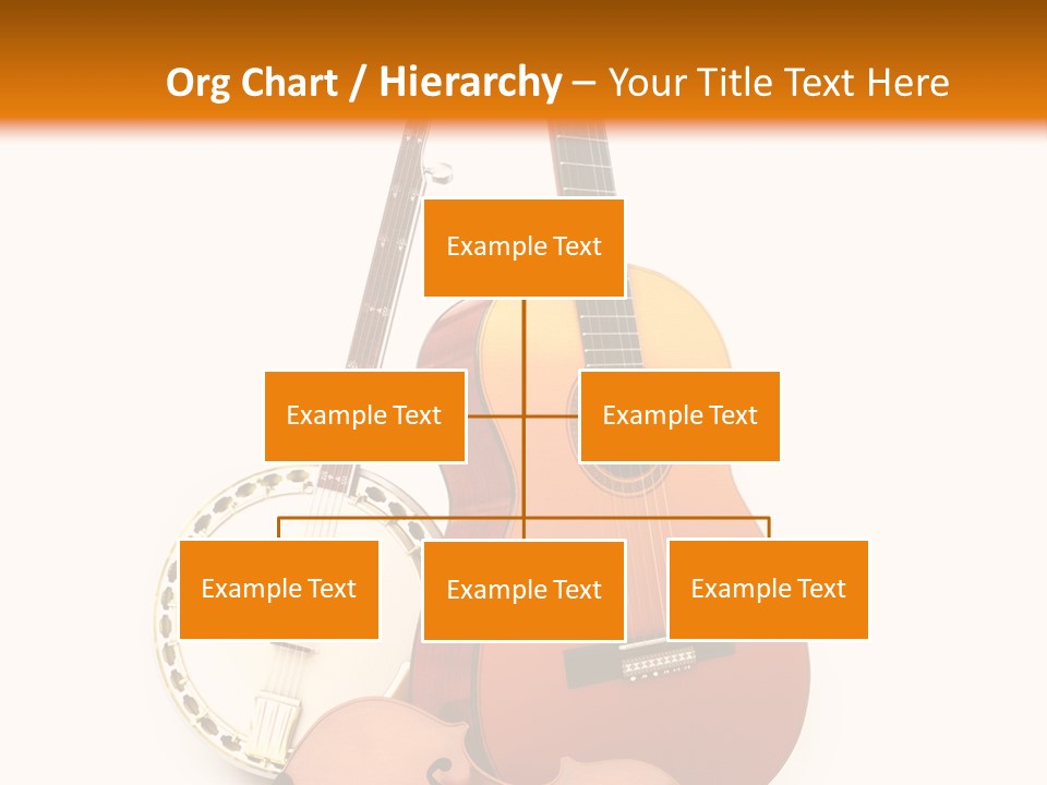 A Guitar And A Mandolin On A White And Orange Background PowerPoint Template