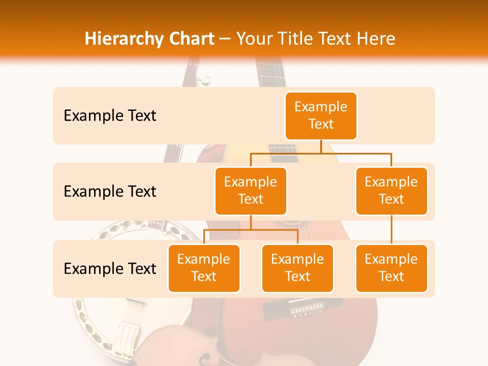 A Guitar And A Mandolin On A White And Orange Background PowerPoint Template