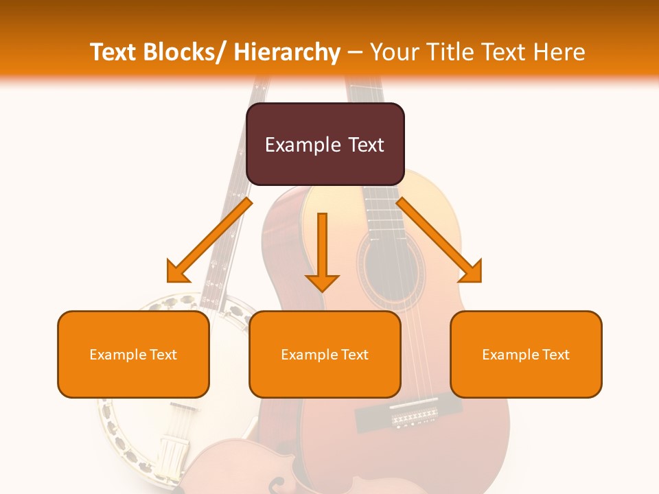 A Guitar And A Mandolin On A White And Orange Background PowerPoint Template