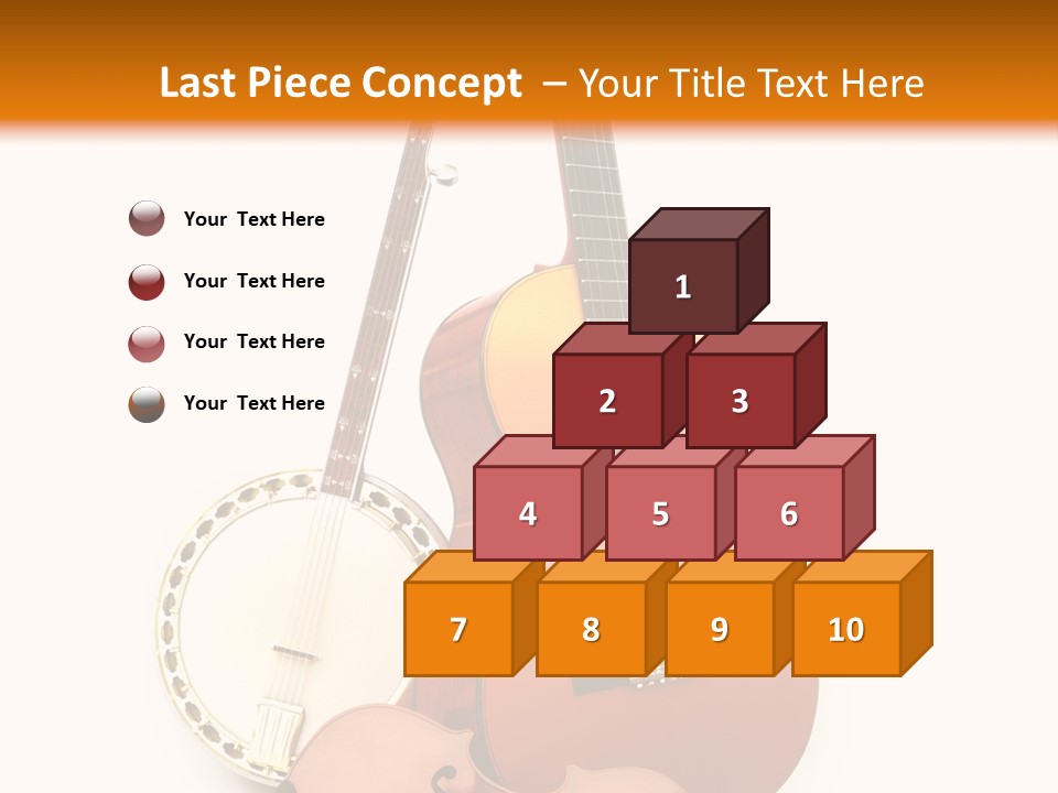 A Guitar And A Mandolin On A White And Orange Background PowerPoint Template