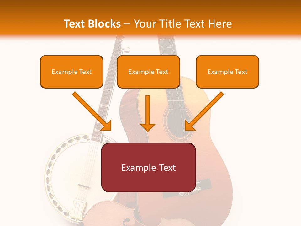 A Guitar And A Mandolin On A White And Orange Background PowerPoint Template