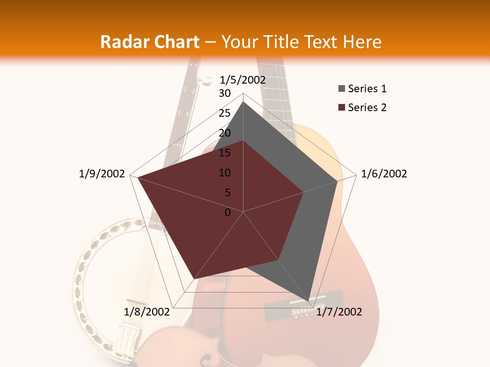 A Guitar And A Mandolin On A White And Orange Background PowerPoint Template