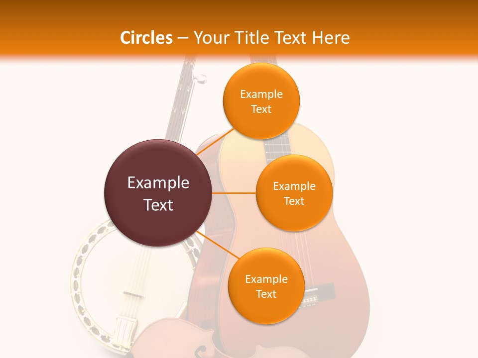 A Guitar And A Mandolin On A White And Orange Background PowerPoint Template