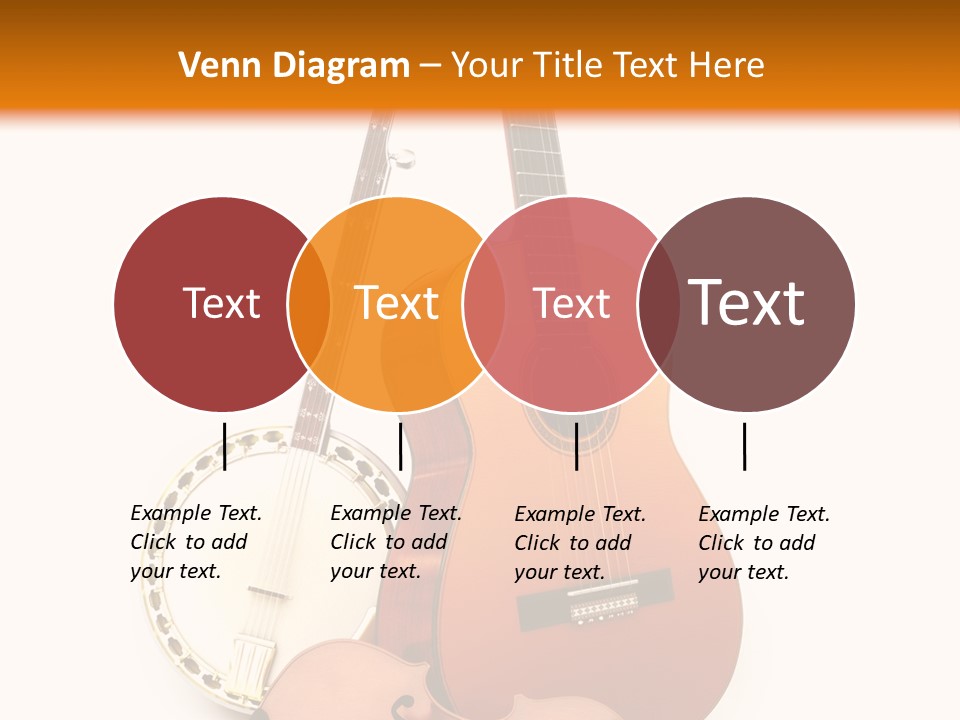 A Guitar And A Mandolin On A White And Orange Background PowerPoint Template