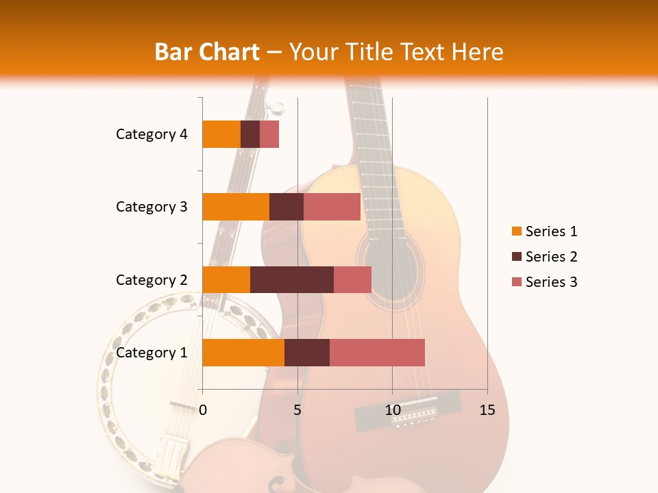A Guitar And A Mandolin On A White And Orange Background PowerPoint Template
