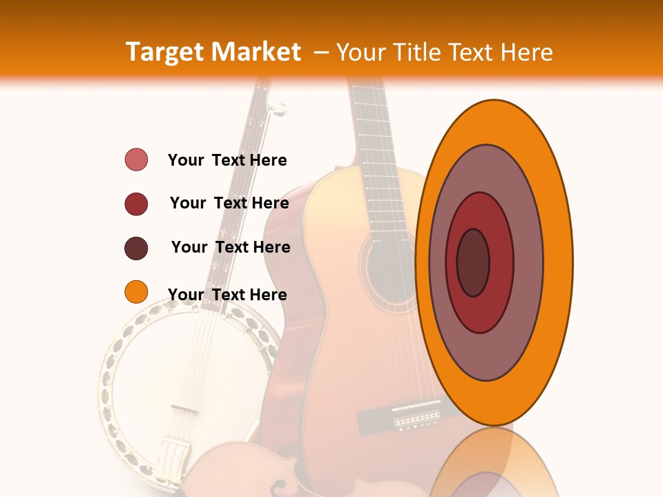 A Guitar And A Mandolin On A White And Orange Background PowerPoint Template