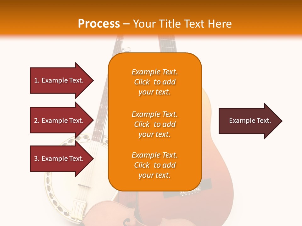 A Guitar And A Mandolin On A White And Orange Background PowerPoint Template
