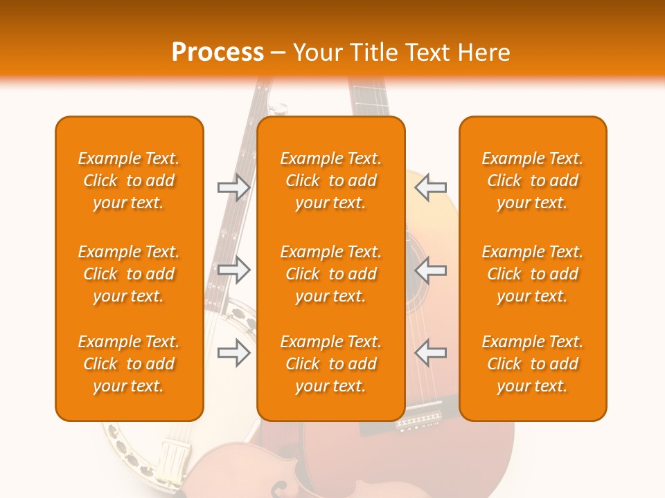 A Guitar And A Mandolin On A White And Orange Background PowerPoint Template