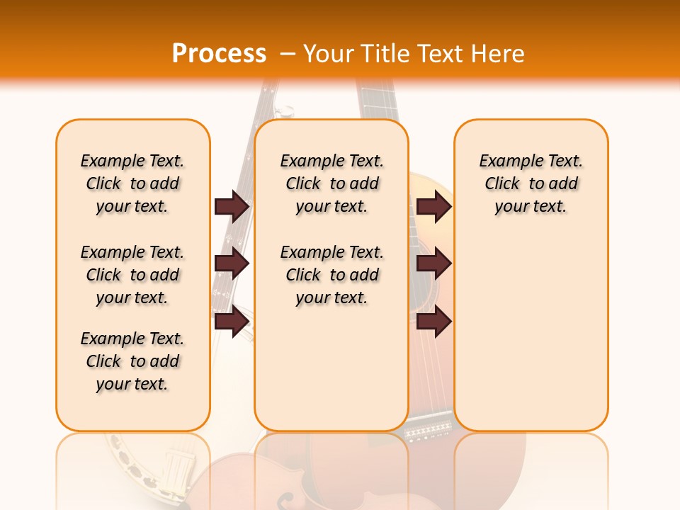 A Guitar And A Mandolin On A White And Orange Background PowerPoint Template