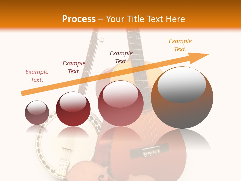 A Guitar And A Mandolin On A White And Orange Background PowerPoint Template