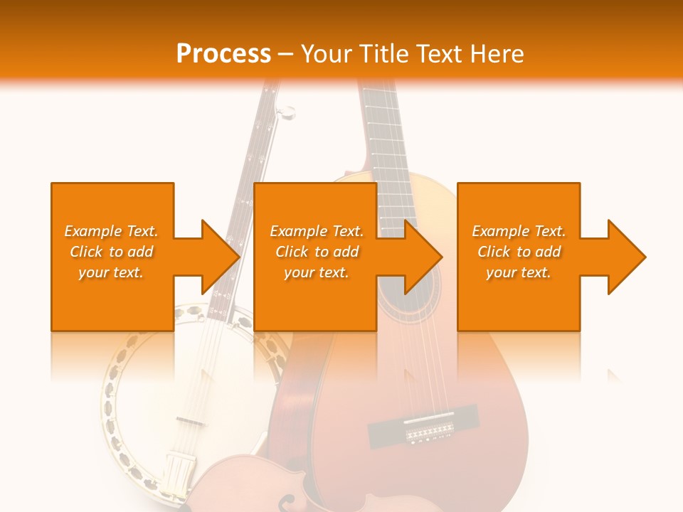 A Guitar And A Mandolin On A White And Orange Background PowerPoint Template
