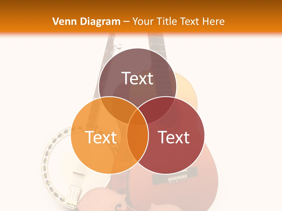 A Guitar And A Mandolin On A White And Orange Background PowerPoint Template