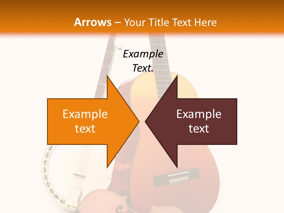 A Guitar And A Mandolin On A White And Orange Background PowerPoint Template