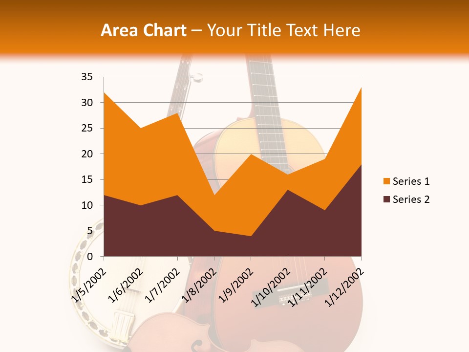 A Guitar And A Mandolin On A White And Orange Background PowerPoint Template