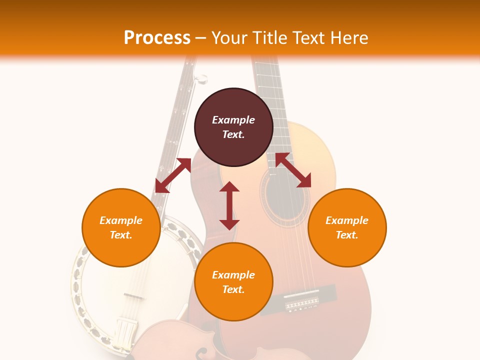 A Guitar And A Mandolin On A White And Orange Background PowerPoint Template