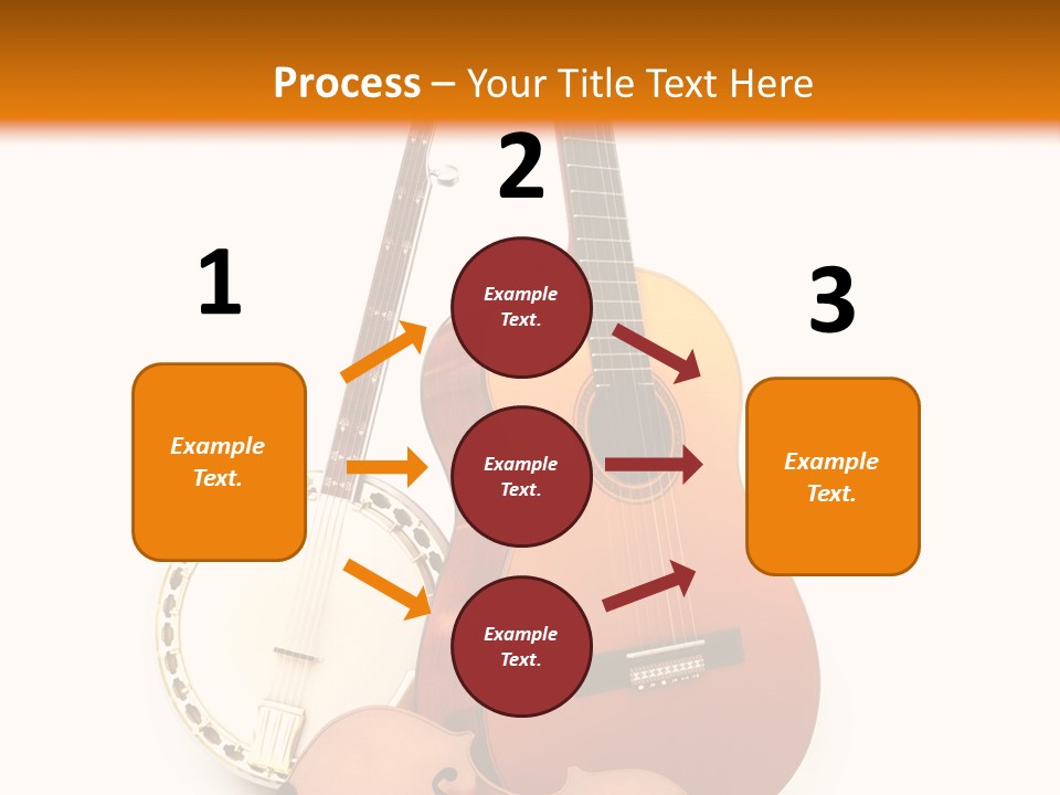 A Guitar And A Mandolin On A White And Orange Background PowerPoint Template