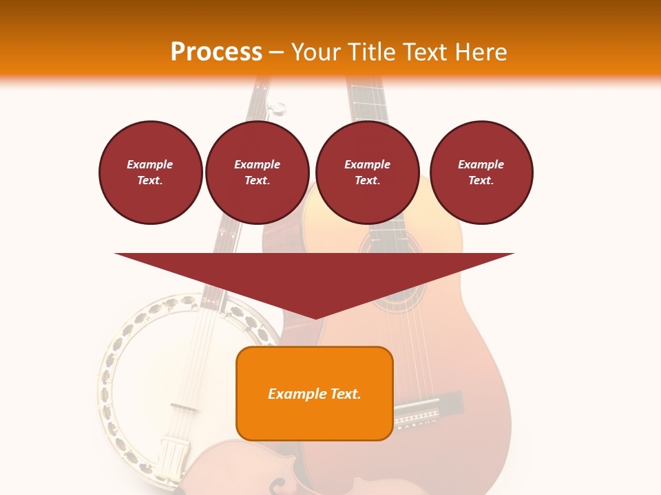 A Guitar And A Mandolin On A White And Orange Background PowerPoint Template