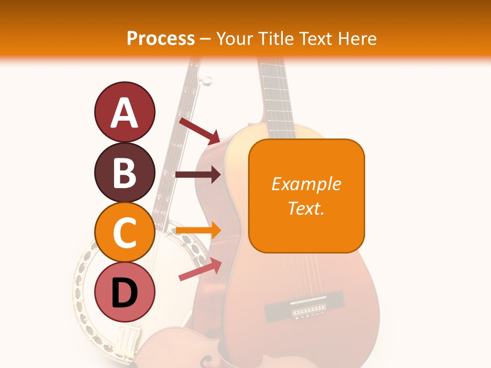 A Guitar And A Mandolin On A White And Orange Background PowerPoint Template