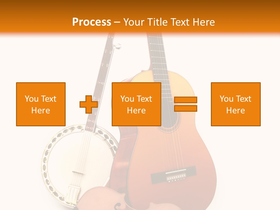 A Guitar And A Mandolin On A White And Orange Background PowerPoint Template