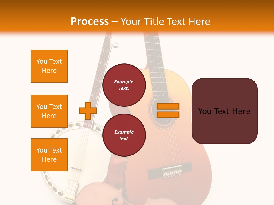 A Guitar And A Mandolin On A White And Orange Background PowerPoint Template