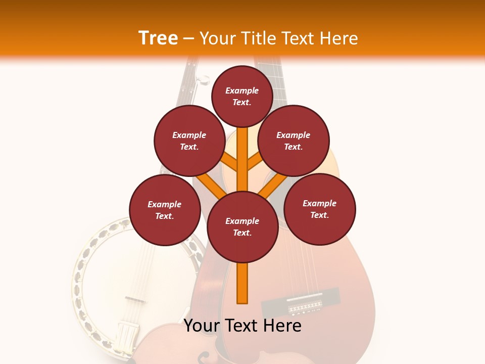 A Guitar And A Mandolin On A White And Orange Background PowerPoint Template