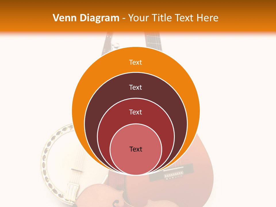 A Guitar And A Mandolin On A White And Orange Background PowerPoint Template