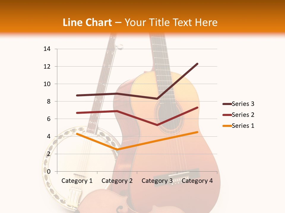A Guitar And A Mandolin On A White And Orange Background PowerPoint Template