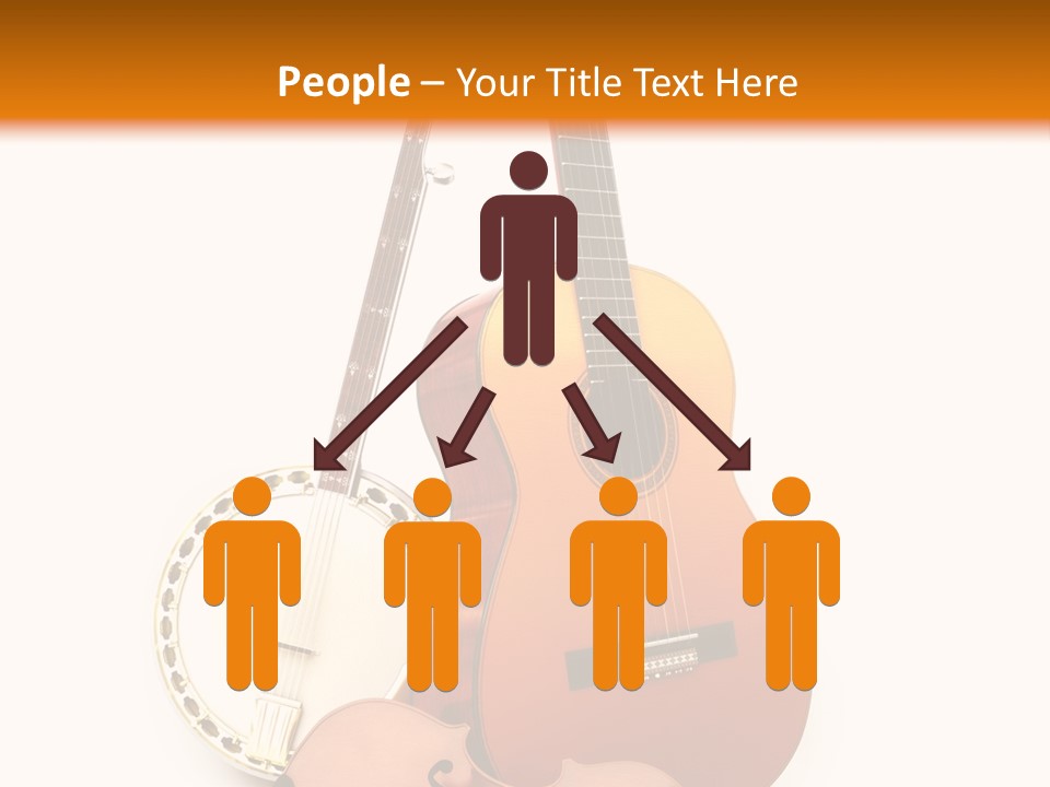 A Guitar And A Mandolin On A White And Orange Background PowerPoint Template