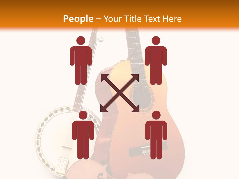 A Guitar And A Mandolin On A White And Orange Background PowerPoint Template
