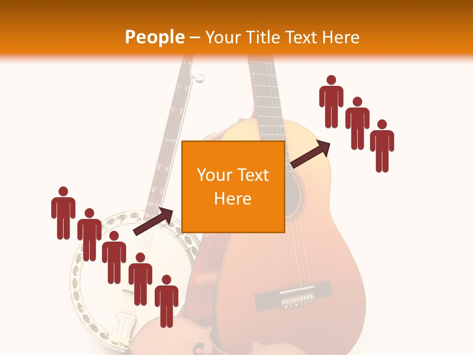 A Guitar And A Mandolin On A White And Orange Background PowerPoint Template