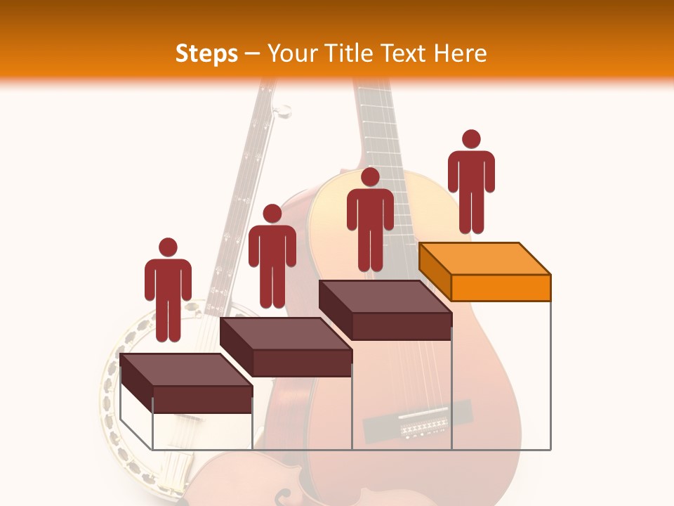 A Guitar And A Mandolin On A White And Orange Background PowerPoint Template