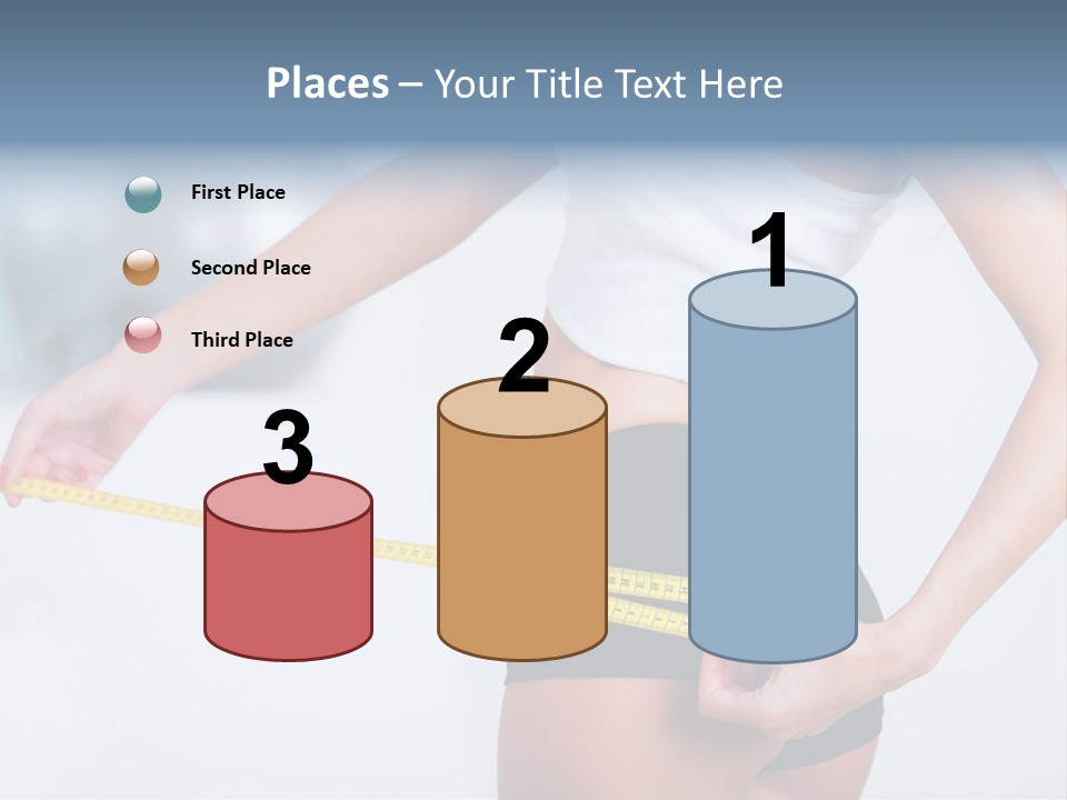 A Woman Measuring Her Waist With A Measuring Tape PowerPoint Template