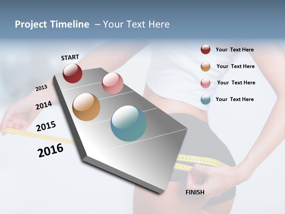 A Woman Measuring Her Waist With A Measuring Tape PowerPoint Template