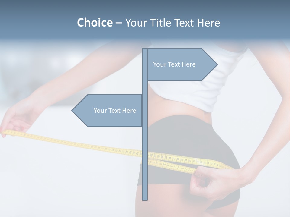 A Woman Measuring Her Waist With A Measuring Tape PowerPoint Template