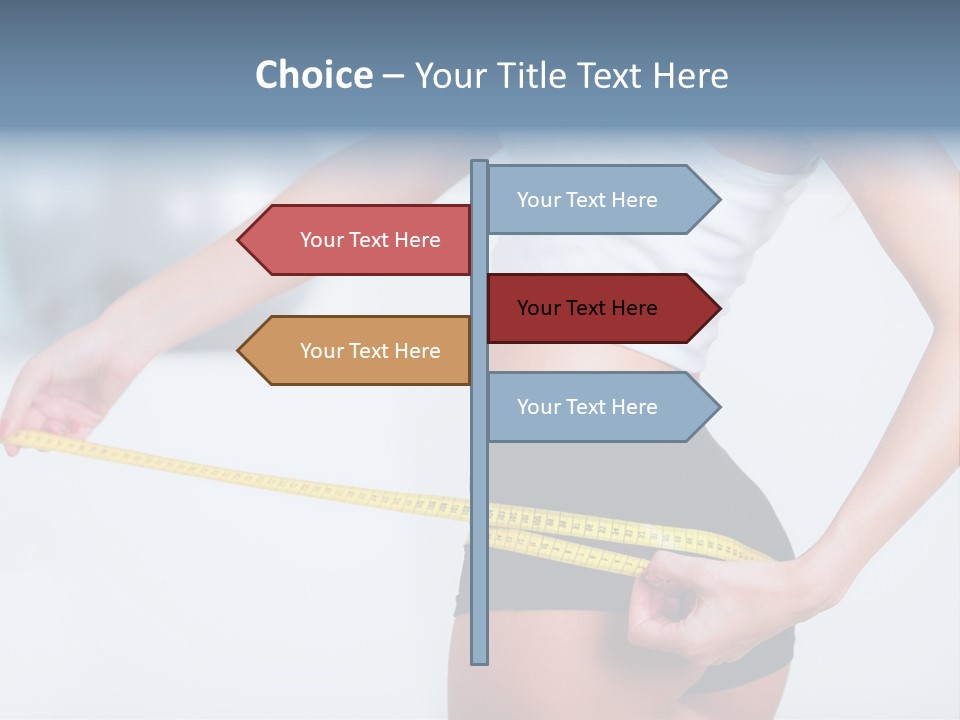 A Woman Measuring Her Waist With A Measuring Tape PowerPoint Template