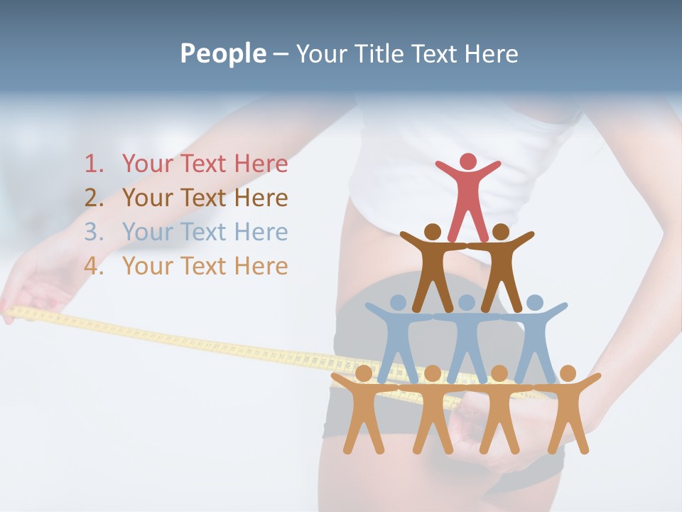 A Woman Measuring Her Waist With A Measuring Tape PowerPoint Template